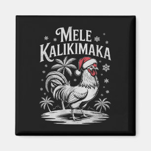 Mele Kalikimaka Christmas Shirt Rooster Hawaiian C Magnet