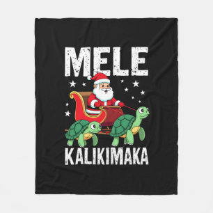 Mele Kalikimaka Christmas Shirt – Santa Sleigh Sea Fleece Blanket