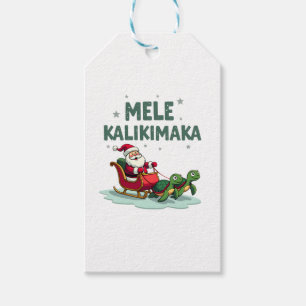 Mele Kalikimaka Christmas Shirt � Santa Sleigh Sea Gift Tags