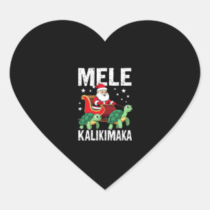 Mele Kalikimaka Christmas Shirt � Santa Sleigh Sea Heart Sticker