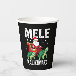 Mele Kalikimaka Christmas Shirt � Santa Sleigh Sea Paper Cups