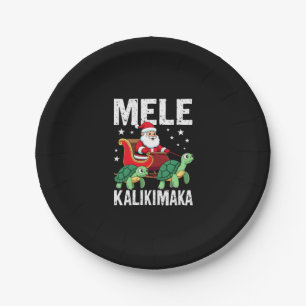 Mele Kalikimaka Christmas Shirt � Santa Sleigh Sea Paper Plate