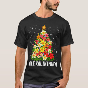 Mele Kalikimaka Christmas Tree Hawaiian Floral Pjs T-Shirt