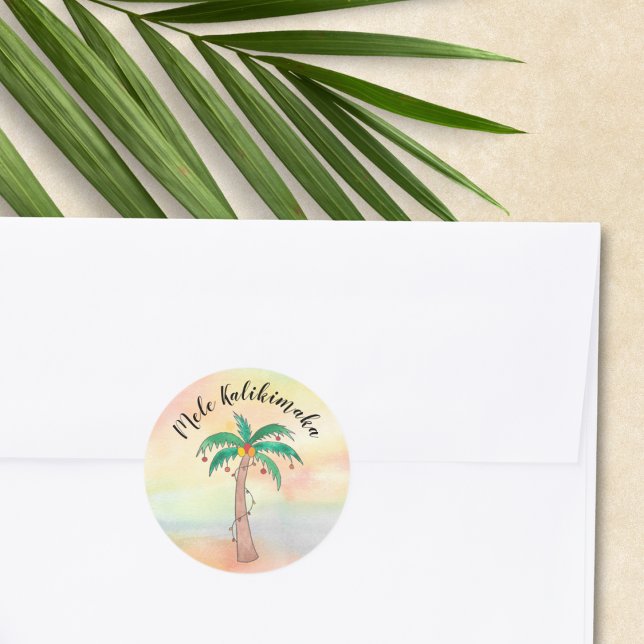 Mele Kalikimaka Classic Round Sticker (Creator Uploaded)