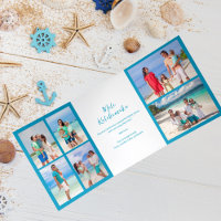 Mele Kalikimaka Family Photo Collage Blue Beach