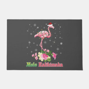Mele Kalikimaka Flamingo Santa Christmas Merry Doormat
