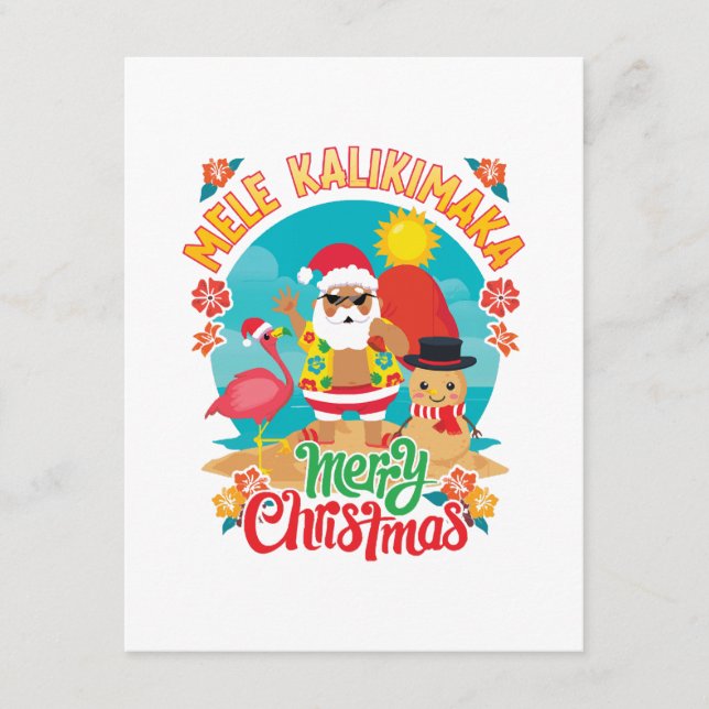 Mele Kalikimaka for a Bright Hawaiian Christmas Enclosure Card (Front)