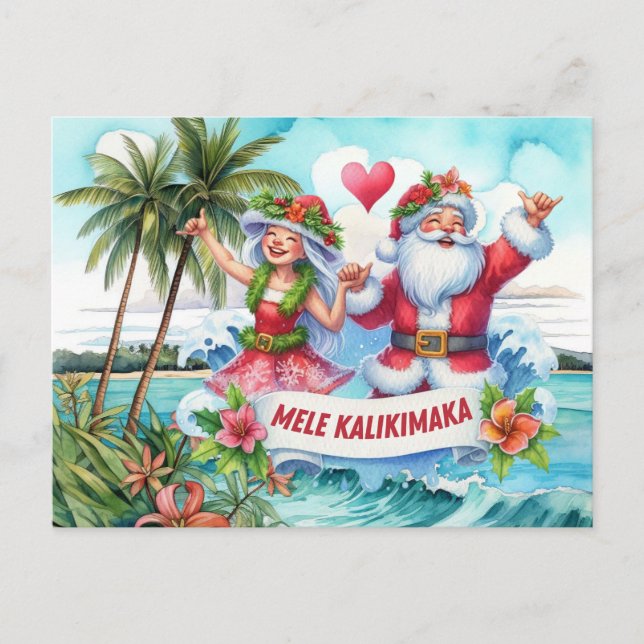 Mele Kalikimaka From Hawaii Holiday Postcard (Front)