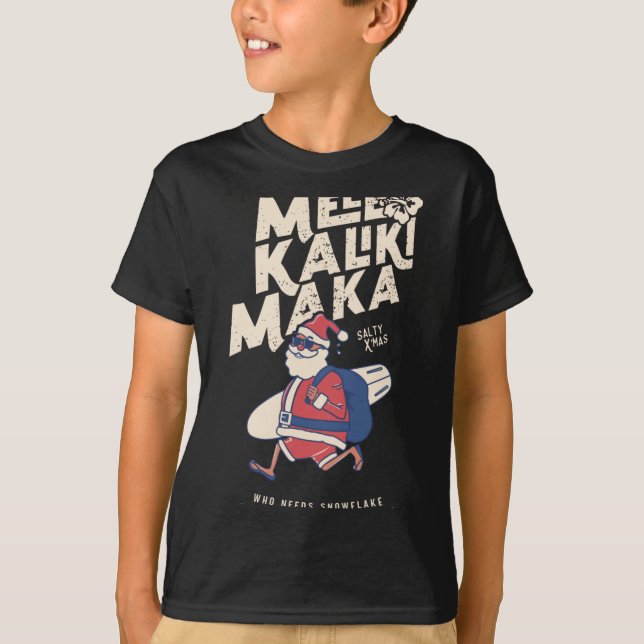 Mele Kalikimaka Funny Santa Hawaiian Christmas T S T-Shirt (Front)