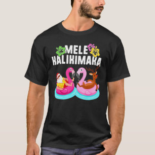 Mele Kalikimaka Funny Santa Reindeer Hawaii Funny T-Shirt