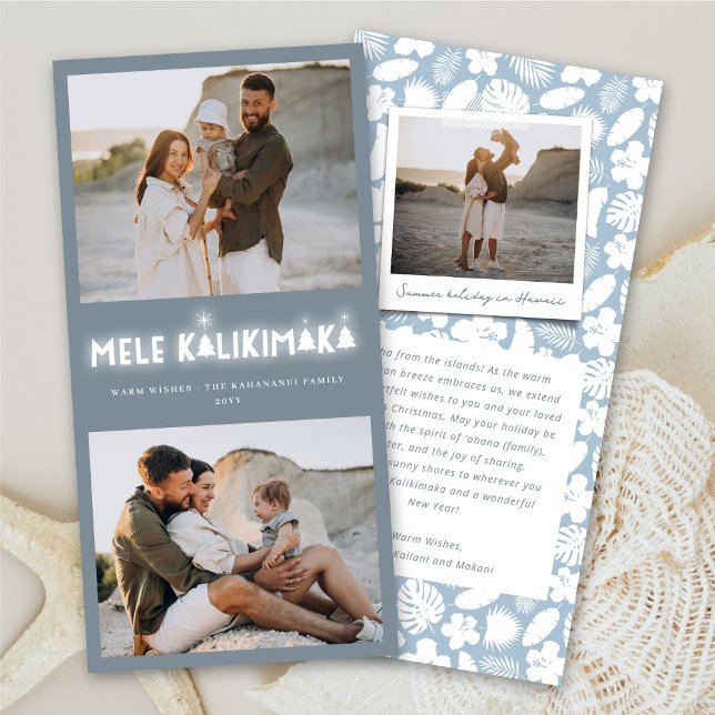 Mele Kalikimaka Glow 2 Photo Collage Christmas Holiday Card (Creator Uploaded)