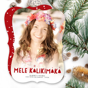 Mele Kalikimaka Glow Modern Christmas Photo Card