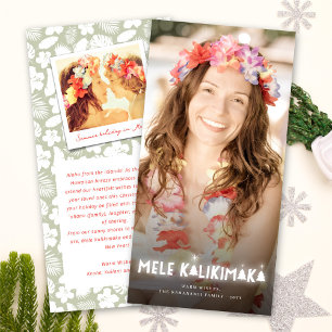 Mele Kalikimaka Glow Stars Modern Christmas Photo Holiday Card