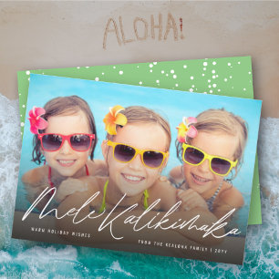 Mele Kalikimaka Handwriting Script Christmas Photo Holiday Card