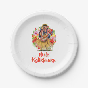 Mele Kalikimaka Hawaain Merry Christmas Paper Plate