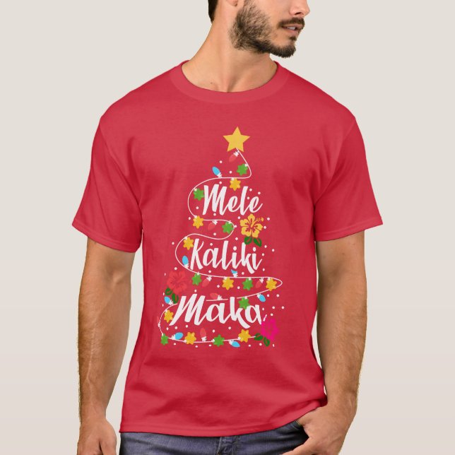 Mele Kalikimaka Hawaii Christmas Christmasree gift T-Shirt (Front)