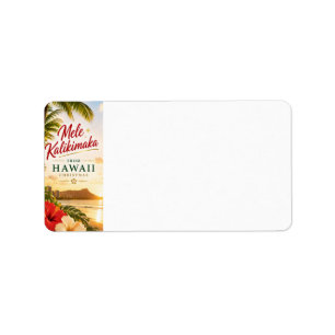 Mele Kalikimaka Hawaii Christmas Personalised Label