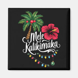 Mele Kalikimaka Hawaii Santa Hawaiian Merry Christ Magnet