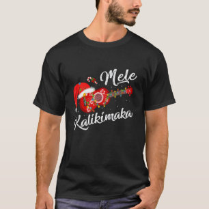 Mele Kalikimaka Hawaiia Music Ukulele Guitar Chris T-Shirt