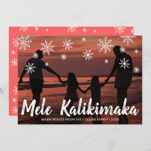 Mele Kalikimaka Hawaiian Beach Photo Christmas Holiday Card