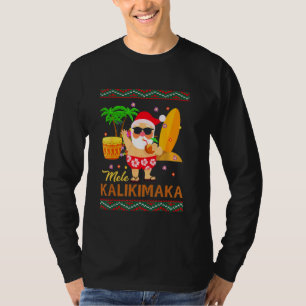 Mele Kalikimaka Hawaiian Christmas Funny Surfer Sa T-Shirt