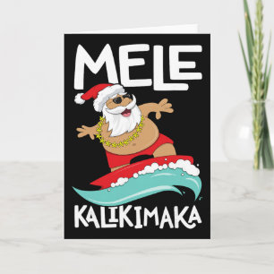 Mele Kalikimaka Hawaiian Christmas Hawaii Surfing Card
