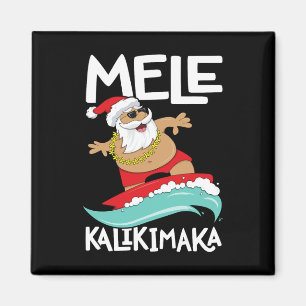 Mele Kalikimaka Hawaiian Christmas Hawaii Surfing  Magnet