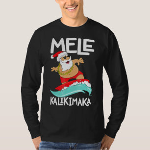 Mele Kalikimaka Hawaiian Christmas Hawaii Surfing T-Shirt