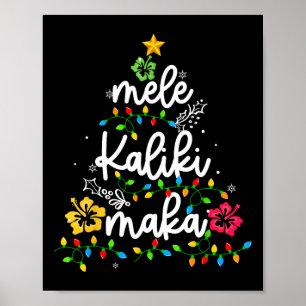 Mele Kalikimaka Hawaiian Christmas Hawaii Tropical Poster