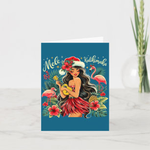 Mele Kalikimaka Hawaiian Christmas Hula Girl Hawai Card