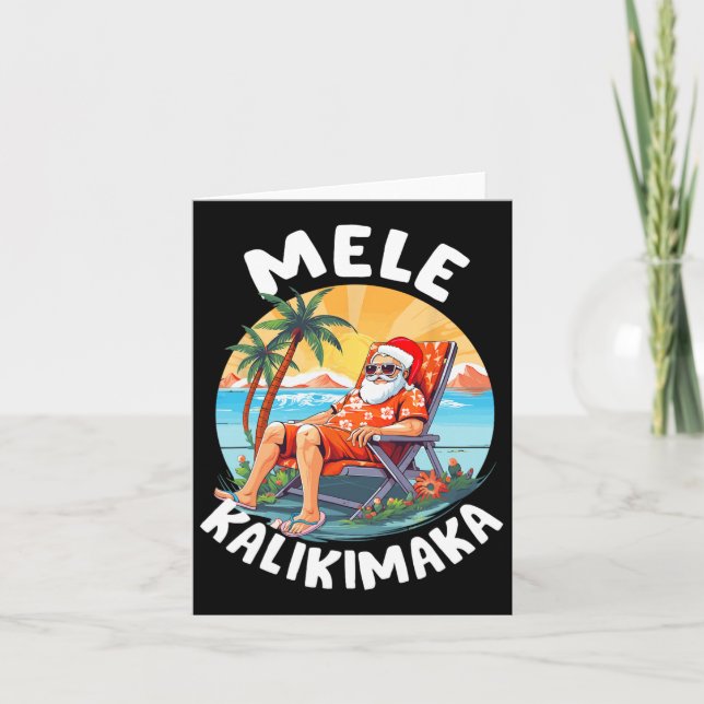 Mele Kalikimaka Hawaiian Christmas In Hawaii Sunba Card (Front)