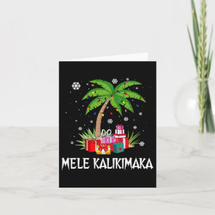 Mele Kalikimaka Hawaiian Christmas Palm Tree Famil Card