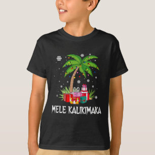 Mele Kalikimaka Hawaiian Christmas Palm Tree Famil T-Shirt
