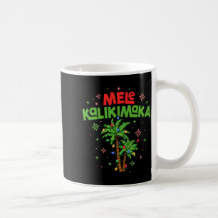 Mele Kalikimaka Hawaiian Christmas Palm Tree Light Coffee Mug