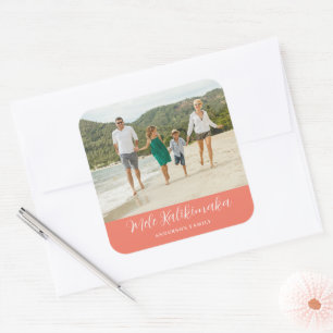 Mele Kalikimaka Hawaiian Christmas Photo Square Sticker
