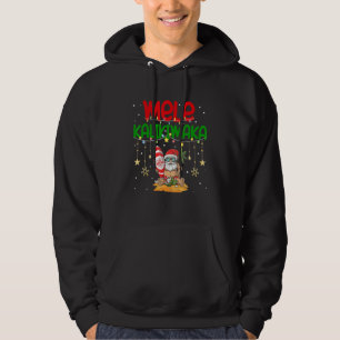 Mele Kalikimaka Hawaiian Christmas Santa Surfing C Hoodie