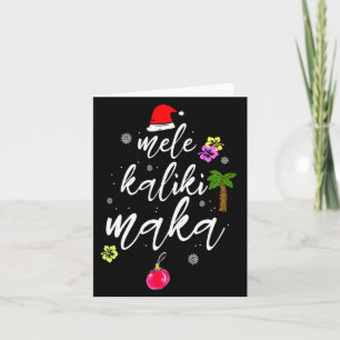 Mele Kalikimaka Hawaiian Hawaii Xmas Pajama Palm T Card