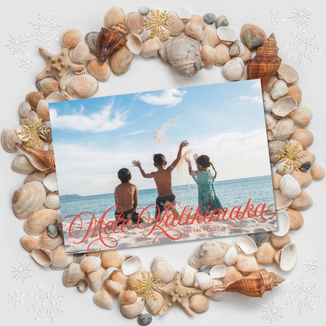 Mele Kalikimaka Hawaiian Holiday Photo Card (Creator Uploaded)