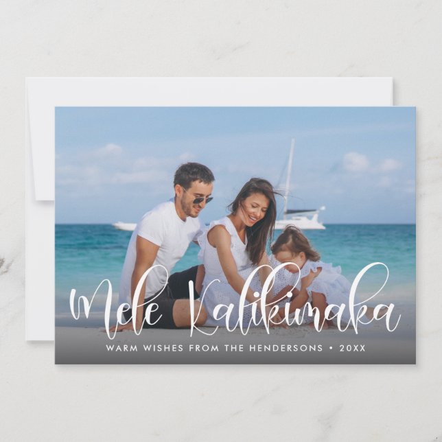 Mele Kalikimaka  Hawaiian Holiday Photo Card (Front)