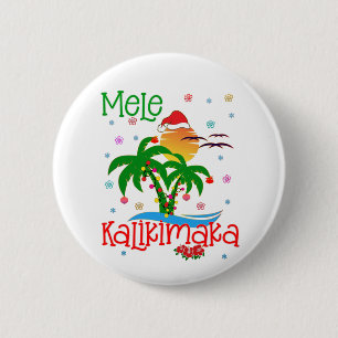 Mele Kalikimaka Hawaiian Merry Christmas Aloha 6 Cm Round Badge