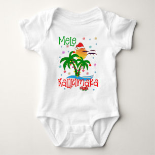 Mele Kalikimaka Hawaiian Merry Christmas Aloha  Baby Bodysuit