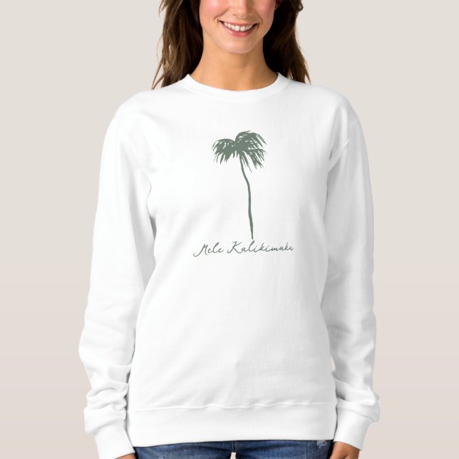 Mele Kalikimaka Hawaiian Merry Christmas Palm Sweatshirt (Front)