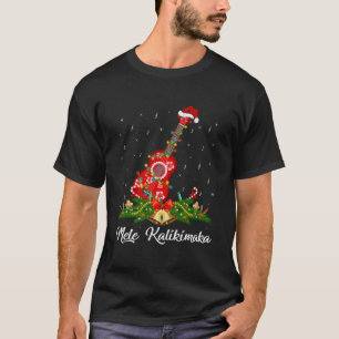 Mele Kalikimaka Hawaiian Music Ukulele Guitar Chri T-Shirt