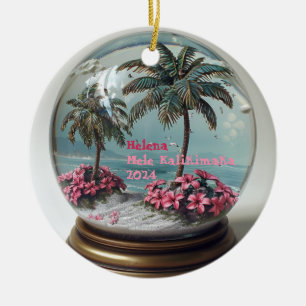 Mele Kalikimaka Hawaiian Personalized Ornament