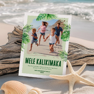 Mele Kalikimaka Hawaiian Photo Christmas Holiday Card