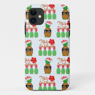 Mele Kalikimaka Hawaiian Pineapple Merry Christmas Case-Mate iPhone Case