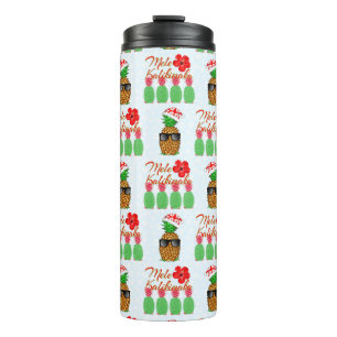 Mele Kalikimaka Hawaiian Pineapple Merry Christmas Thermal Tumbler