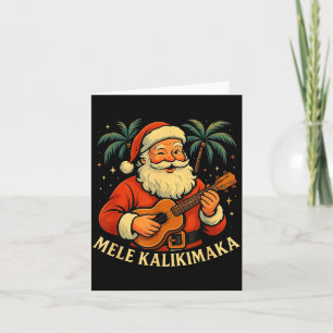 Mele Kalikimaka Hawaiian Santa Trocal Vintage Chri Card
