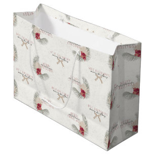 Mele Kalikimaka, Hawaiian Style Christmas  Large Gift Bag