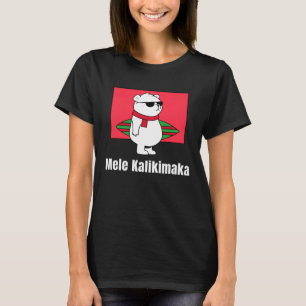 Mele Kalikimaka Hawaiian  Surfing Polar Bear T-Shirt
